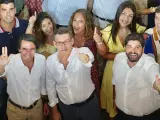 Feijóo celebra un mitin en Murcia junto a Aznar y López Miras.