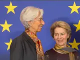 La presidenta del Banco Central Europeo (BCE), Christine Lagarde, y la de la Comisión Europea, Ursula von der Leyen