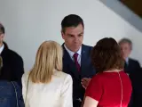 El presidente del Gobierno en funciones, Pedro S&aacute;nchez, durante la inauguraci&oacute;n de la Galer&iacute;a de las Colecciones Reales.