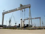 Instalaciones en los astilleros de la empresa pública Navantia, en la bahía de Cádiz