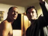 Bruce Willis y Quentin Tarantino en el rodaje de 'Pulp Fiction'.