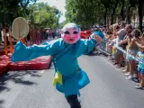 Danza del león en un acto festivo de la comunidad china en España.