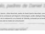 Rodolfo Sancho y Silvia Bronchalo mandan un comunicado conjunto con su última decisión sobre Daniel Sancho