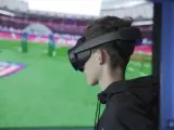 Gafas de realidad virtual para la nueva experiencia de visionado de partidos de fútbol