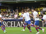 Ferran Torres celebrando su gol ante el Villarreal.