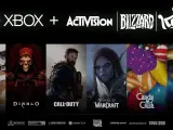 Logos de Microsoft y Activision Blizzard.