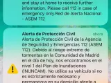 Captura de la alerta recibida