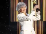 Jane Fonda en la entrega de premios de los Globos de Oro celebrada en 2021