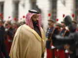 El pr&iacute;ncipe heredero de Arabia Saud&iacute;, Mohamed bin Salman, en una visita a Espa&ntilde;a en 2018.