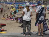 Aspecto de una de las playas de Benidorm (Alicante) este viernes
