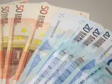 Abanico de billetes de euro.