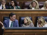 Pedro Sánchez, Nadia Calviño y Yolanda Díaz