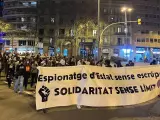 Manifestación en Barcelona contra la infiltración policial.