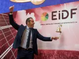 Fernando Romero, director general de EiDF, durante el toque de campana en la Bolsa de Madrid.