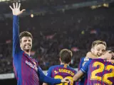 Gerard Piqué rescató este domingo su gesto de la 'manita' tras la victoria del FC Barcelona Femenino.