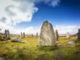 Piedras antiguas en la isla de Lewis, Escocia.