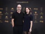 Los actores Anna Castillo y Luis Tosar antes de leer la lista de los nominados para la edición 2024 de los Goya