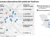 Las ubicaciones alternativas del cantón de Vicálvaro propuestas por los vecinos