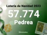 57774, premio de la pedrea de la Lotería de Navidad 2023 remunerado con mil euros