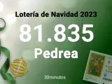 81835, premio de la pedrea de la Lotería de Navidad 2023 premiado con mil euros