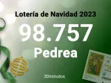 98757, premio de la pedrea de la Lotería de Navidad 2023 remunerado con mil euros