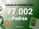 El 77002, número agraciado en la pedrea de la Lotería de Navidad y dotado de 1000 euros