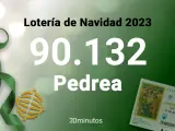 El 90132, número agraciado en la pedrea de la Lotería de Navidad y dotado de 1000 euros