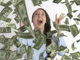 Mujer feliz con dinero