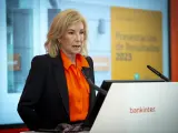 La consejera delegada de Bankinter, María Dolores Dancausa, ofrece una rueda de prensa de presentación de los resultados anuales de Bankinter en 2023
