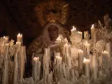 La estatua de María Santísima de la Misericordia en el Viernes Santo de Granada 2023.