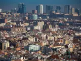 Panorámica de la ciudad de Barcelona, España