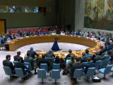 Vista general de la reunión de este domingo del Consejo de Seguridad de la ONU.