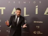 MADRID, 22/04/2024.- El actor Antonio Banderas a su llegada a la entrega de los Premios Talía de las Artes Escénicas, este lunes en Madrid. EFE/Sergio Pérez