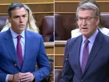 El presidente del PP, Alberto Núñez Feijóo, ha felicitado al presidente del Gobierno, Pedro Sánchez, por el "gran resultado de EH Bildu", mientras que Sánchez ha respondido que "9 de cada 10 votos en Euskadi fueron a partidos que apoyaron a esta investidura y a este Gobierno".