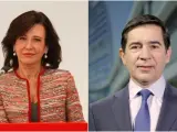La presidenta del Banco Santander, Ana Botín, y el presidente del BBVA, Carlos Torres