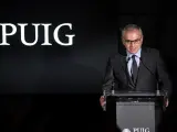 El presidente ejecutivo de Puig, Marc Puig, interviene durante la inauguración de la segunda torre de la compañía Puig