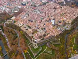 Vista aérea de buena parte de la Zona de Bajas Emisiones de Pamplona.