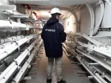 Un trabajador de Endesa en el interior de una subestación eléctrica.