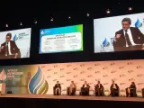 El consejero andaluz de Industria, Energía y Minas, Jorge Paradela, durante el Congreso Mundial de Hidrógeno de Róterdam.