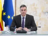 El presidente del Gobierno, Pedro Sánchez, en una imagen del pasado abril desde La Moncloa.