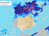 Mapa de precipitaciones previstas para este domingo 19 de mayo.