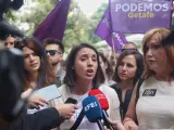 La candidata de Podemos a las elecciones europeas, Irene Montero en la manifestación para defender la sanidad pública.