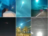 Capturas de vídeos del bólido que cruzó la madrugada de este domingo el cielo de España y Portugal.