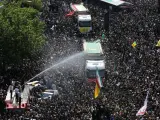 El funeral del presidente Ebrahim Raisi en Teherán, Irán, este miércoles.