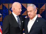 El presidente de EEUU, Joe Biden, y el primer ministro de Israel, Benjamin Netanyahu.