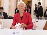 La presidenta del Banco Central Europeo, Christine Lagarde, asiste a la primera jornada de la reunión de ministros de Finanzas del G7