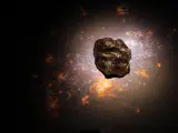 Ilustración de un meteorito.