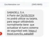 El SMS que es una estafa y utiliza la OPA de BBVA a Sabadell