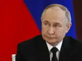 El presidente ruso Vladimir Putin en una sesión informativa.