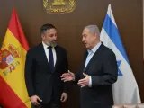 El presidente de Vox, Santiago Abascal, se reúne con el primer ministro israelí, Benjamín Netanyahu, en Israel.